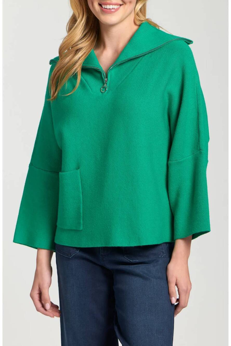 NEW APNY half zip pullover in emerald